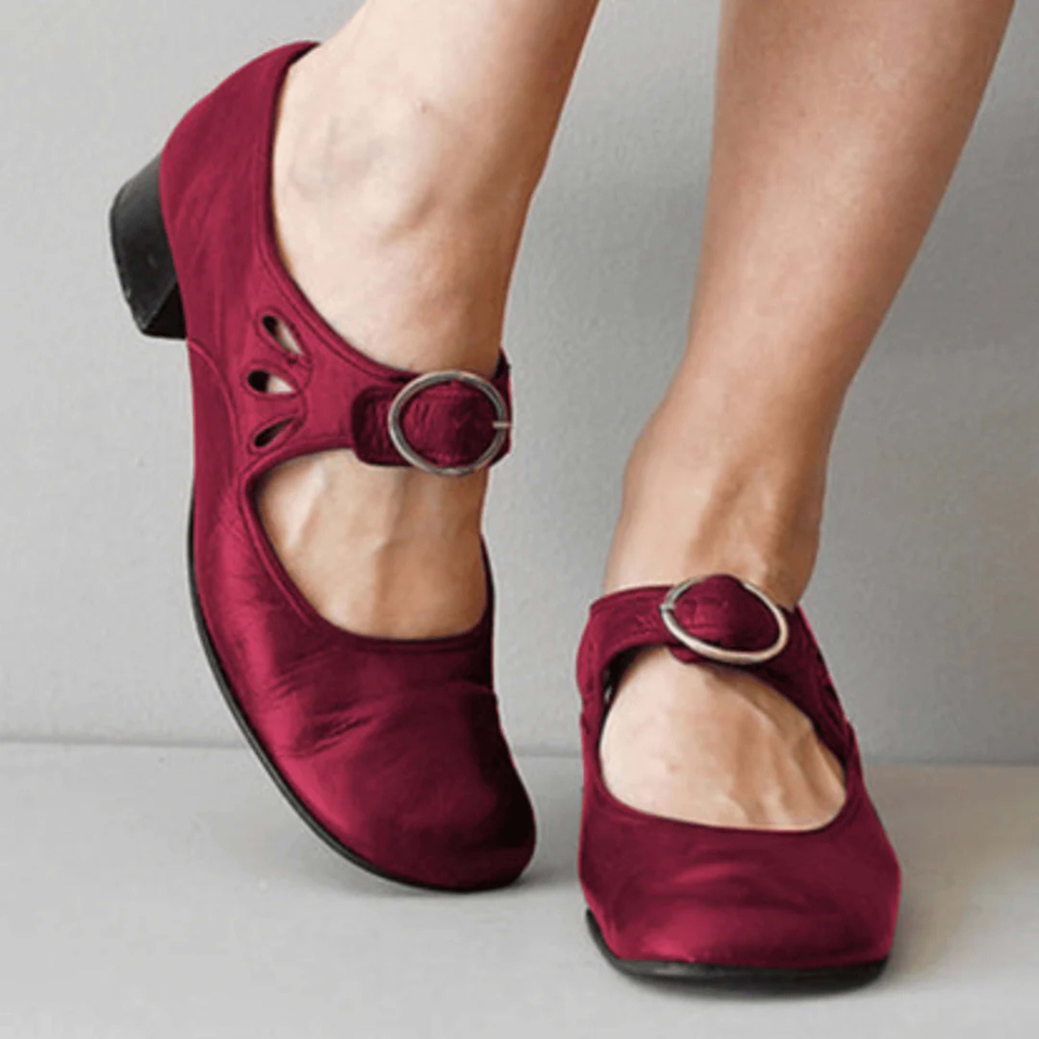 Women's Low Heel Cutout Mary Jane Shoes | Ivy_4