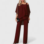 Women's Chiffon Overlay Pant Set | Cottesmore_1