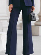 Women's Stand Collar Blazer and Pant Suit | Carrowby_7