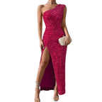 Women's Sequin One Shoulder Maxi Dress | Perdita_10