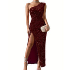 Women's Sequin One Shoulder Maxi Dress | Perdita_2