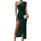 Women's Sequin One Shoulder Maxi Dress | Perdita_5