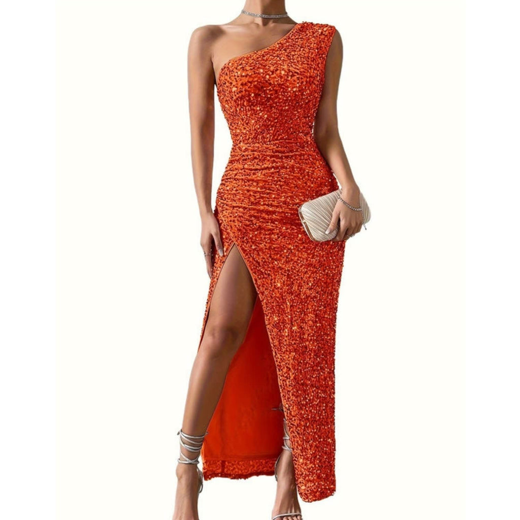 Women's Sequin One Shoulder Maxi Dress | Perdita_6