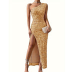 Women's Sequin One Shoulder Maxi Dress | Perdita_7