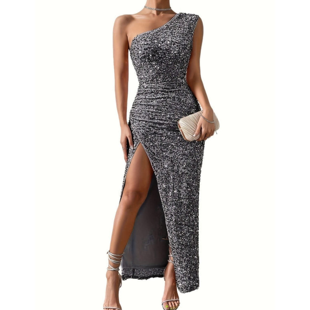 Women's Sequin One Shoulder Maxi Dress | Perdita_9