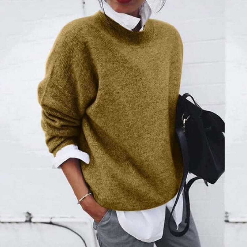 Women's Oversized Mock Neck Sweater | Nerine_1