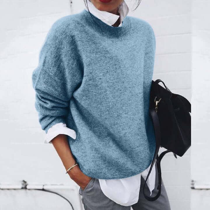 Women's Oversized Mock Neck Sweater | Nerine_2