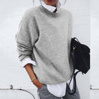 Women's Oversized Mock Neck Sweater | Nerine_4
