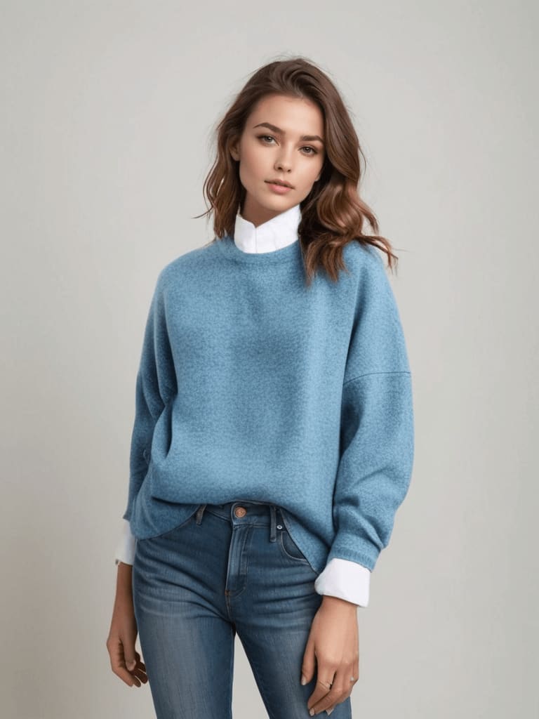 Women's Oversized Mock Neck Sweater | Nerine_8