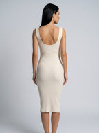 Women's Sleeveless Ribbed Knit Midi Dress | Leonora_5