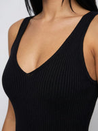 Women's Sleeveless Ribbed Knit Midi Dress | Leonora_9