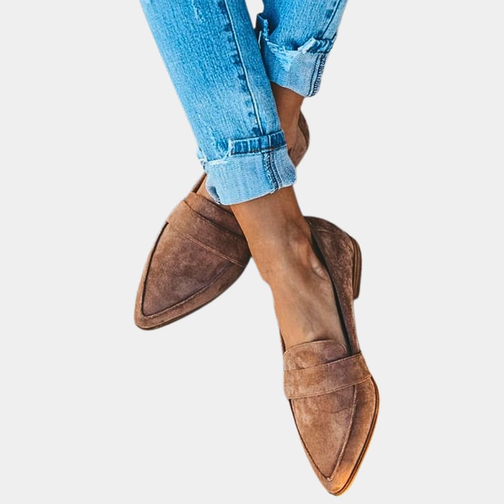 Women's Pointed Toe Slip On Flats | Quenby_5