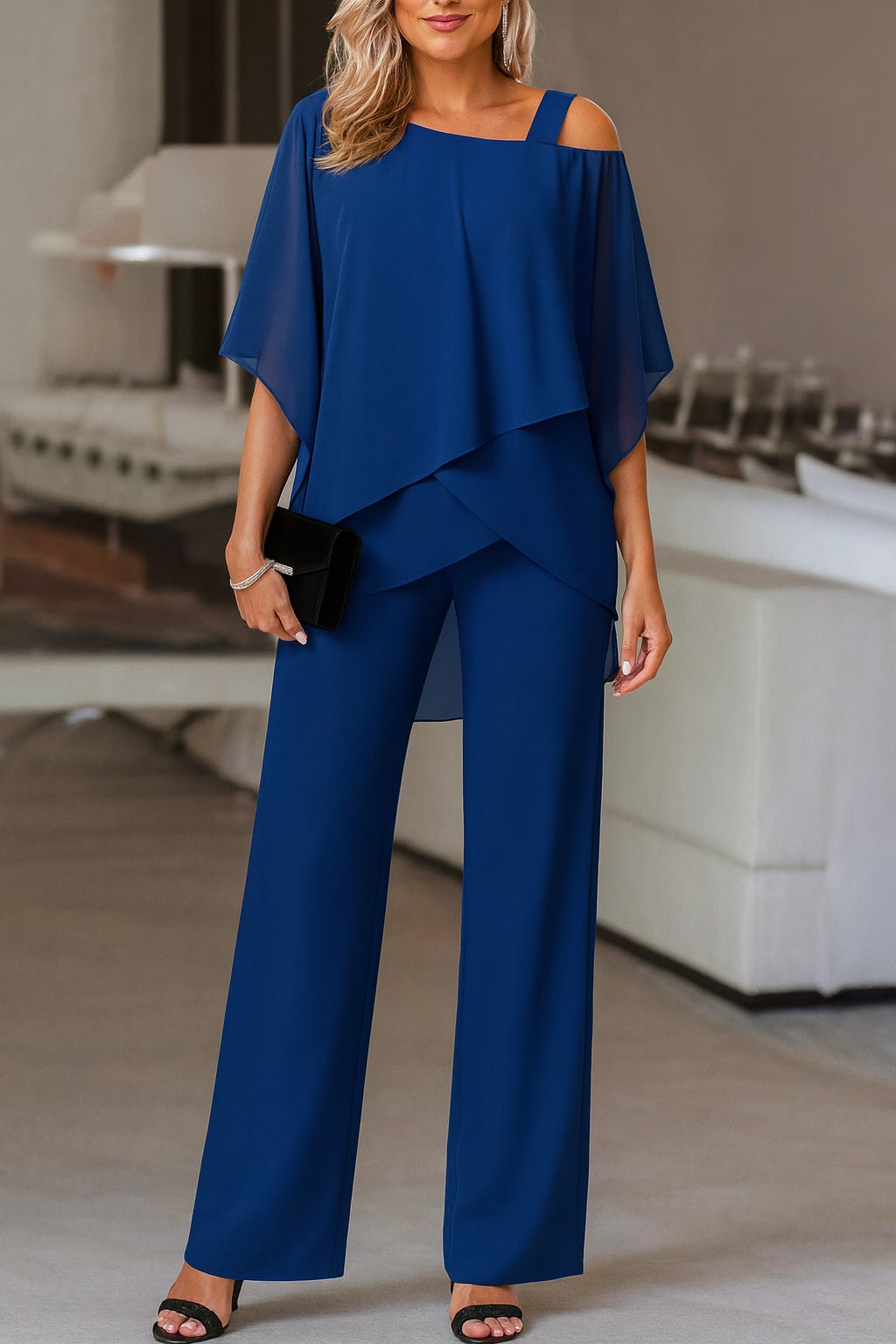 Women's Cold Shoulder Evening Pant Set | Ophelia_4