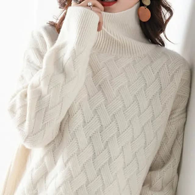 Women's Textured Knit Turtleneck Sweater | Carys_3
