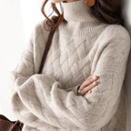 Women's Textured Knit Turtleneck Sweater | Carys_4