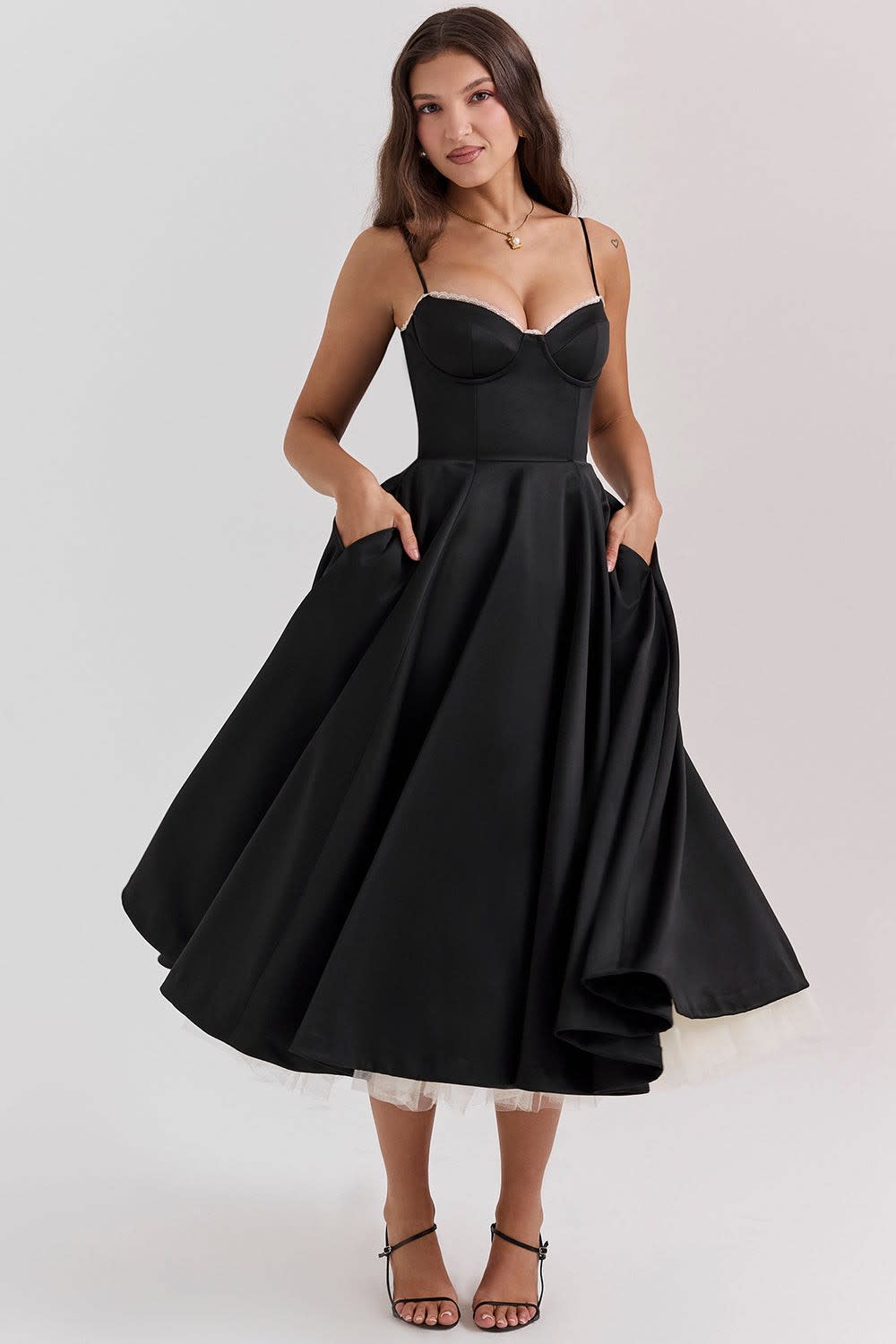 Women's Corset Bodice Midi Dress | Ellerby_14