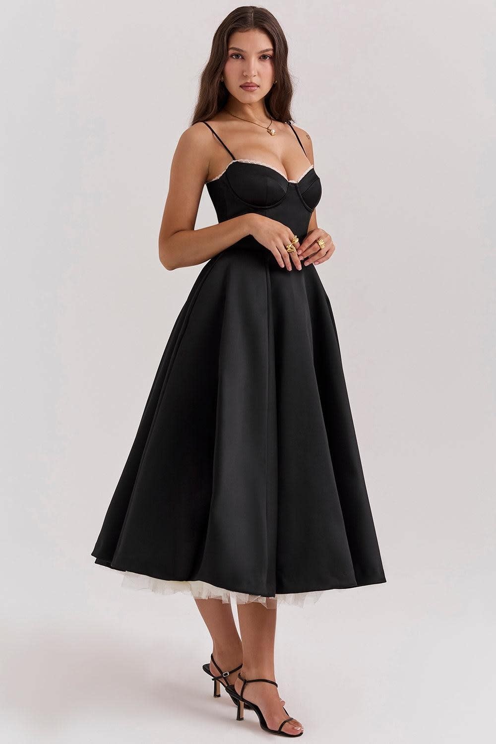 Women's Corset Bodice Midi Dress | Ellerby_15