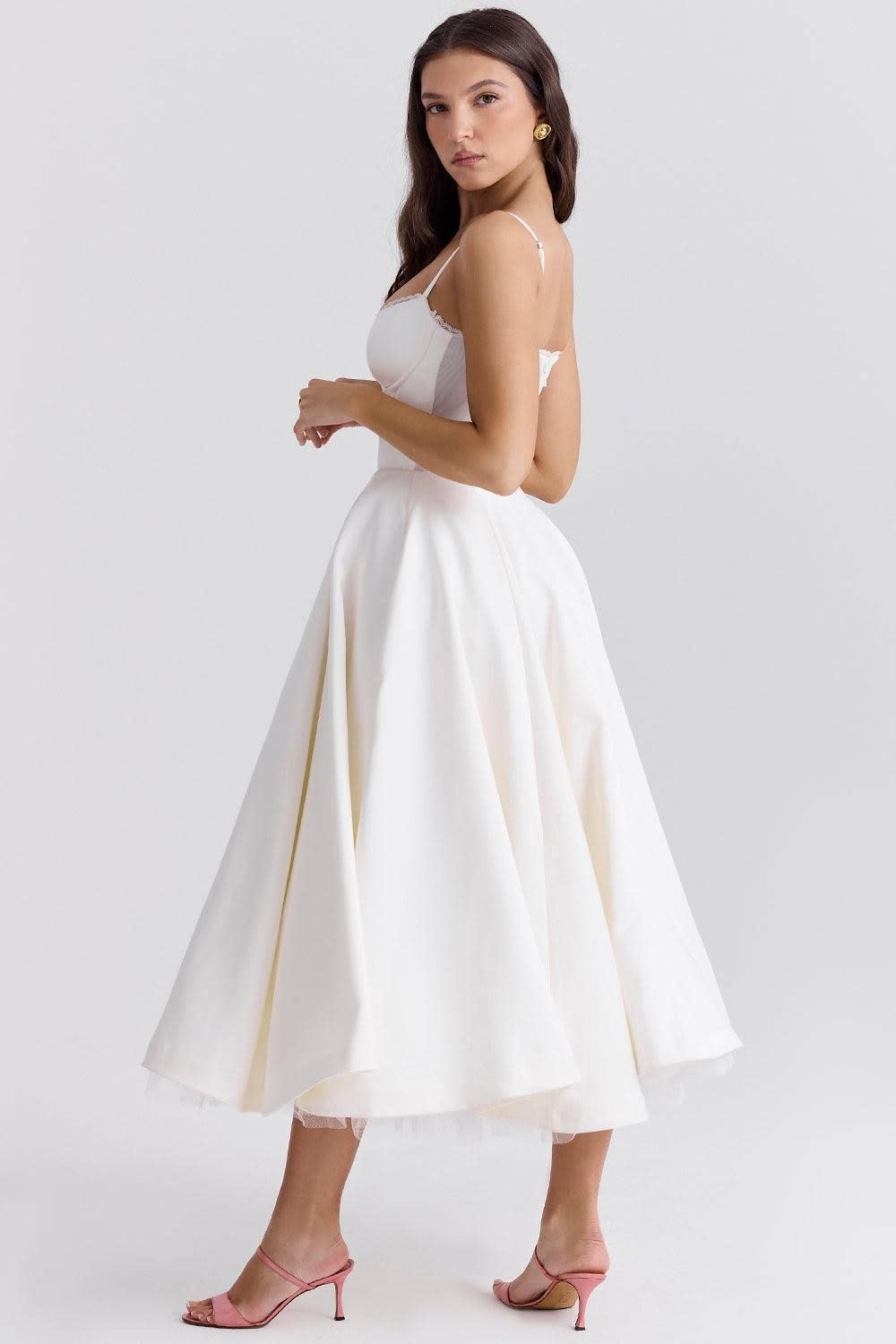 Women's Corset Bodice Midi Dress | Ellerby_19