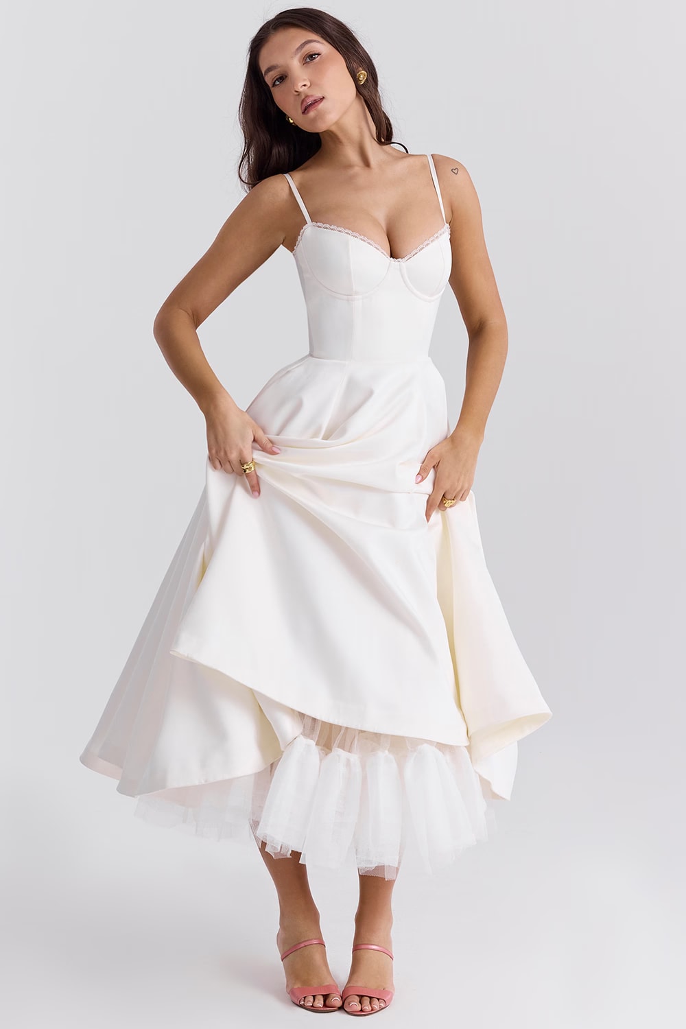 Women's Corset Bodice Midi Dress | Ellerby_20