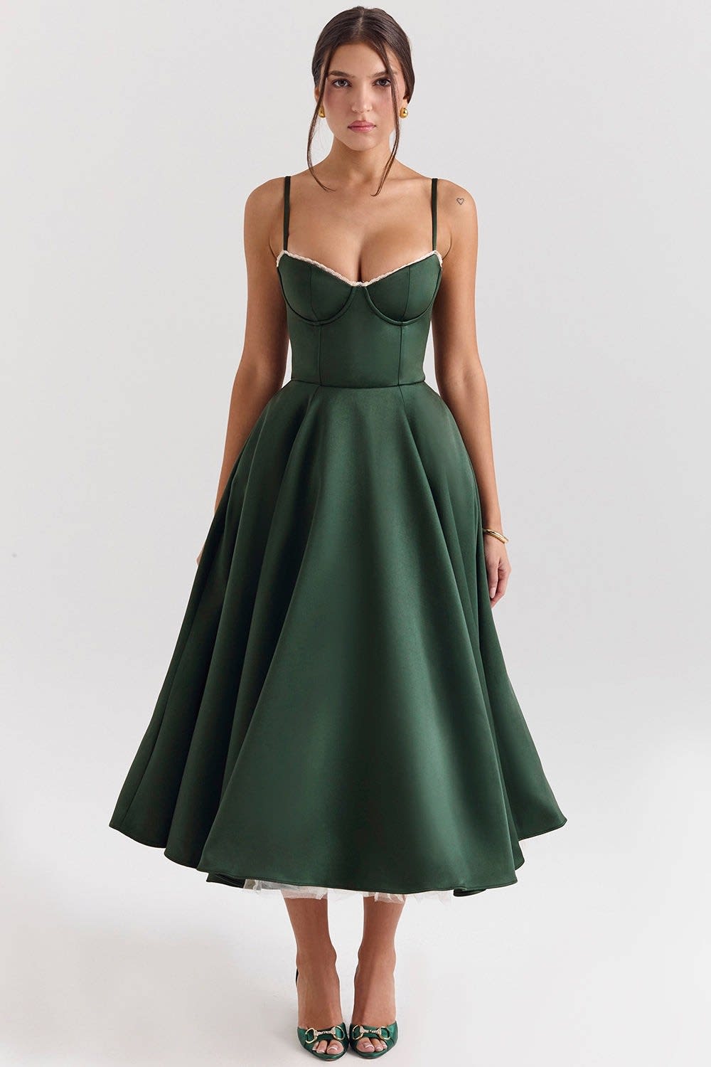 Women's Corset Bodice Midi Dress | Ellerby_26