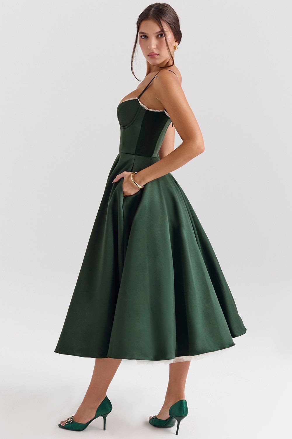 Women's Corset Bodice Midi Dress | Ellerby_27
