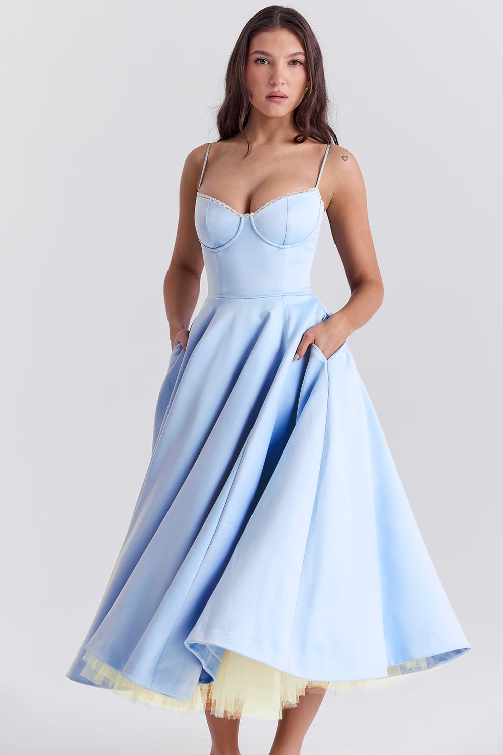 Women's Corset Bodice Midi Dress | Ellerby_3