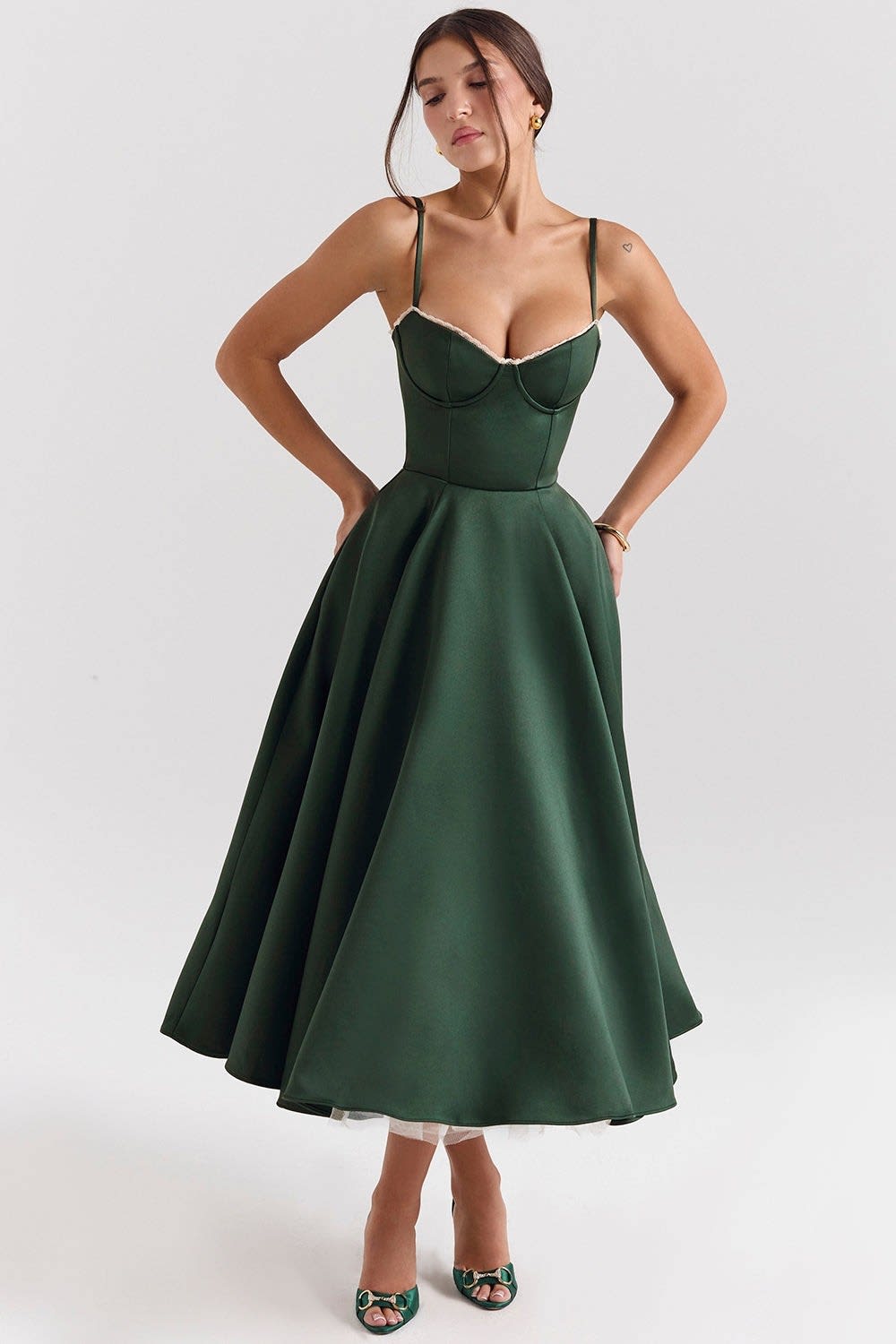Women's Corset Bodice Midi Dress | Ellerby_30