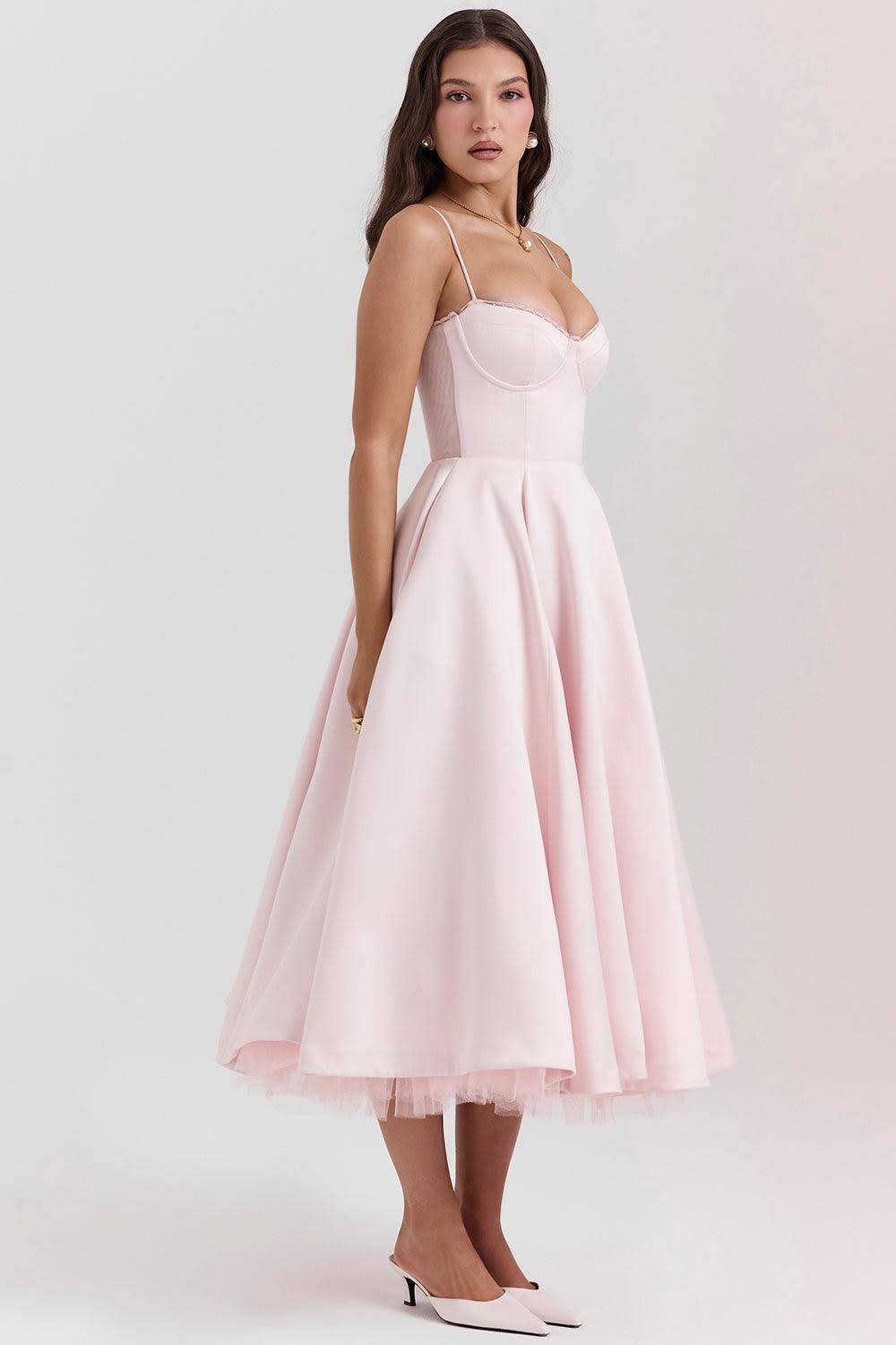 Women's Corset Bodice Midi Dress | Ellerby_8