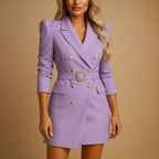Women's Belted Double Breasted Blazer Dress | Orwell_7