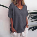 Women's Relaxed Fit Linen T-Shirt | Averill_1