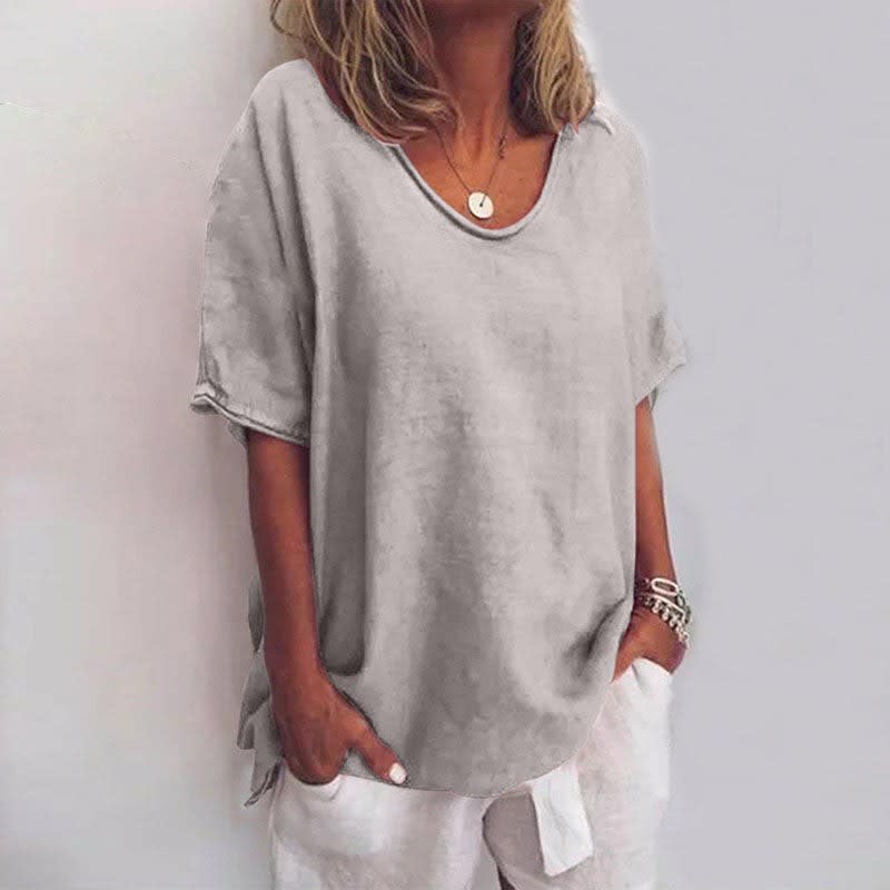 Women's Relaxed Fit Linen T-Shirt | Averill_2