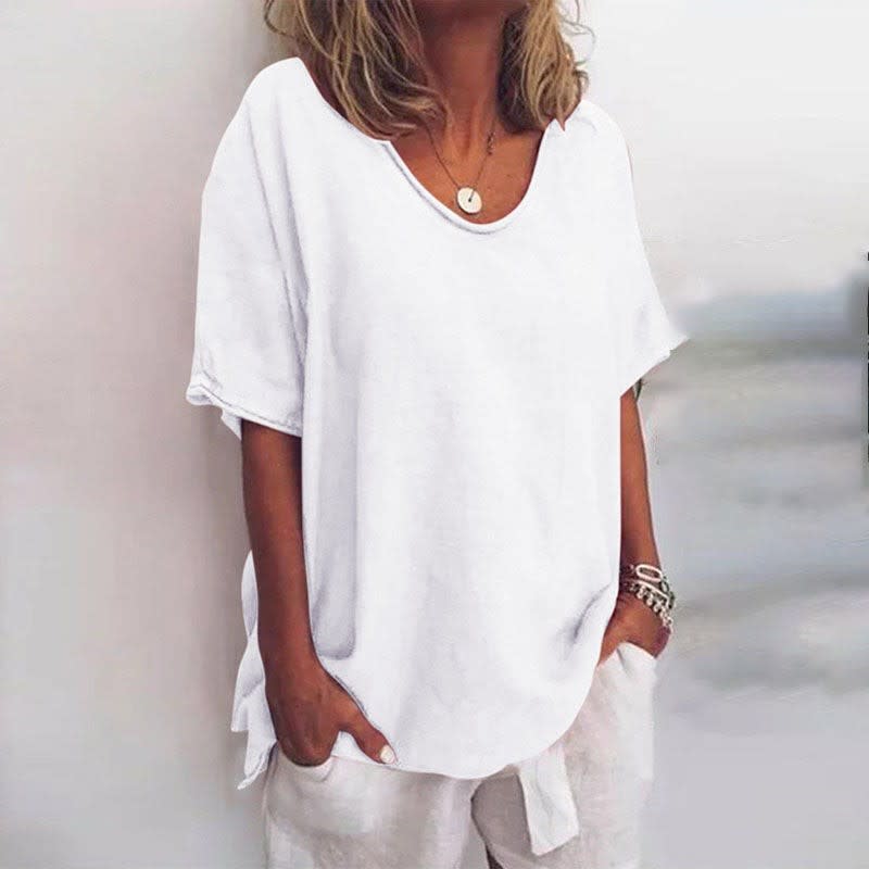 Women's Relaxed Fit Linen T-Shirt | Averill_3