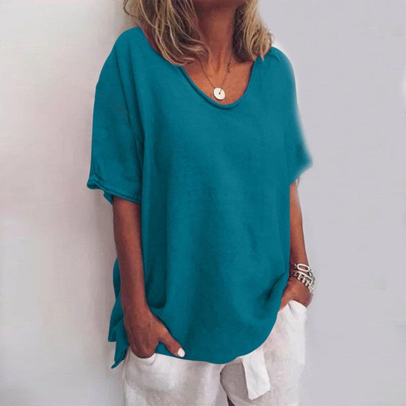Women's Relaxed Fit Linen T-Shirt | Averill_5