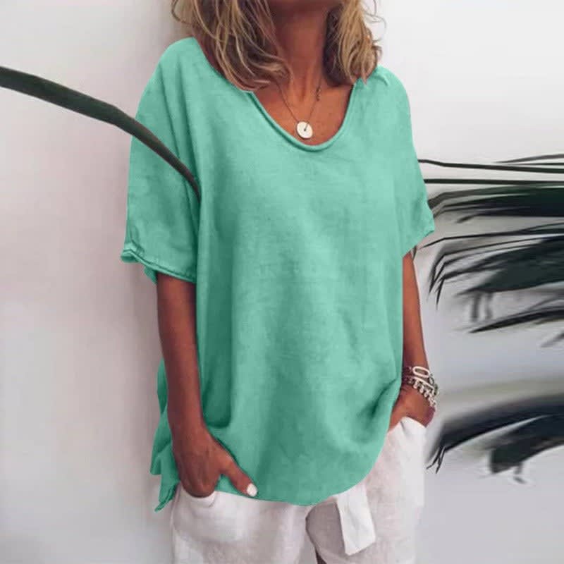 Women's Relaxed Fit Linen T-Shirt | Averill_6
