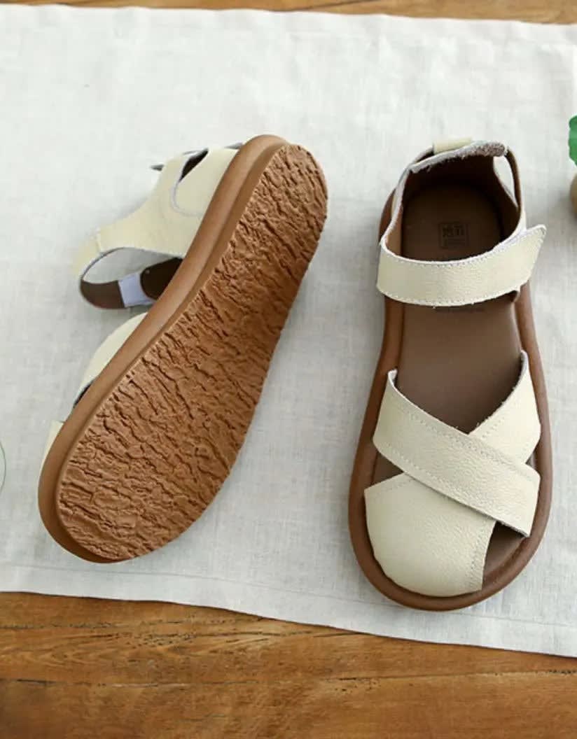 Women's Crossover Strap Flat Sandals | Loveday_2
