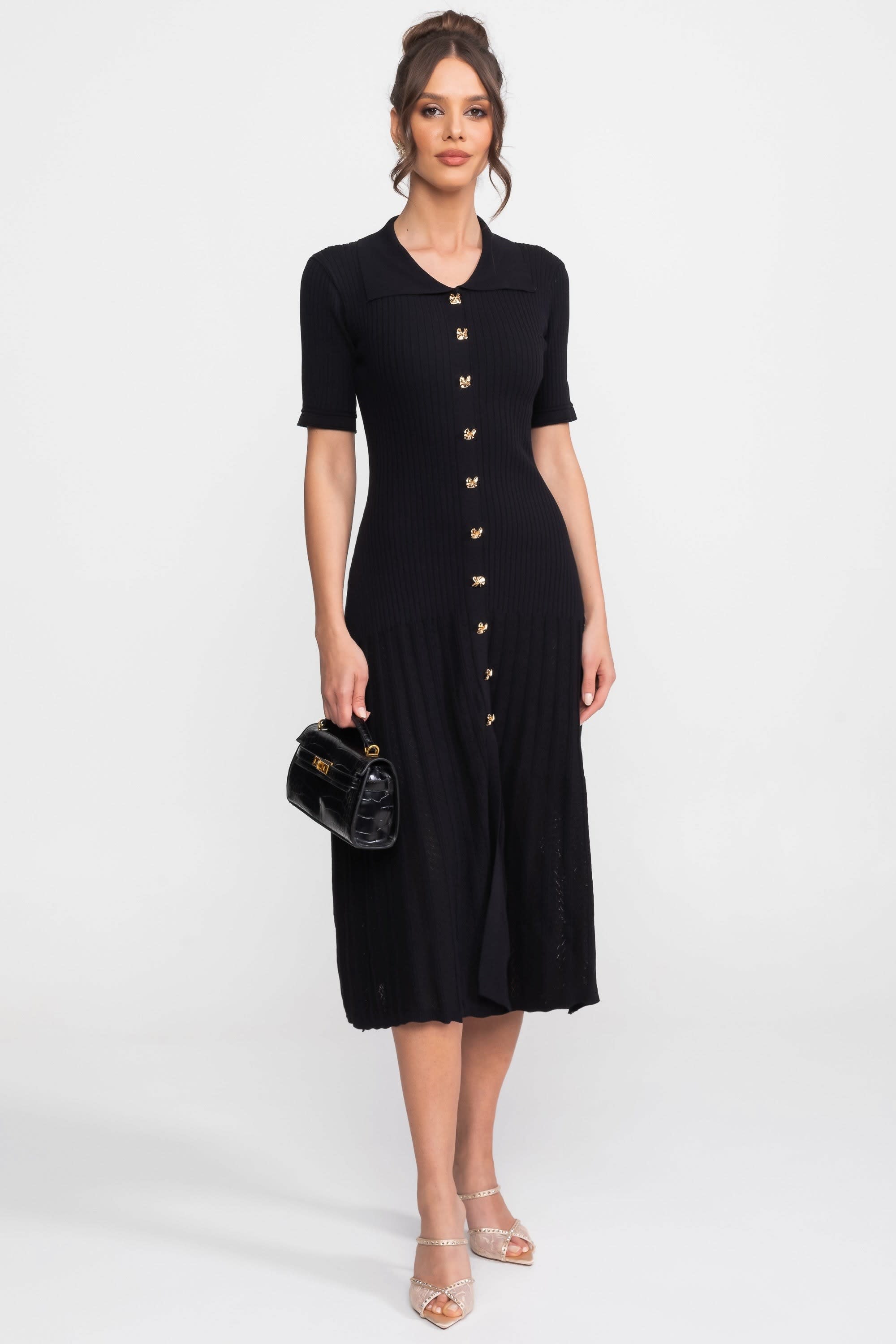 Women's Ribbed Cotton Blend Midi Dress | Sylvana_1