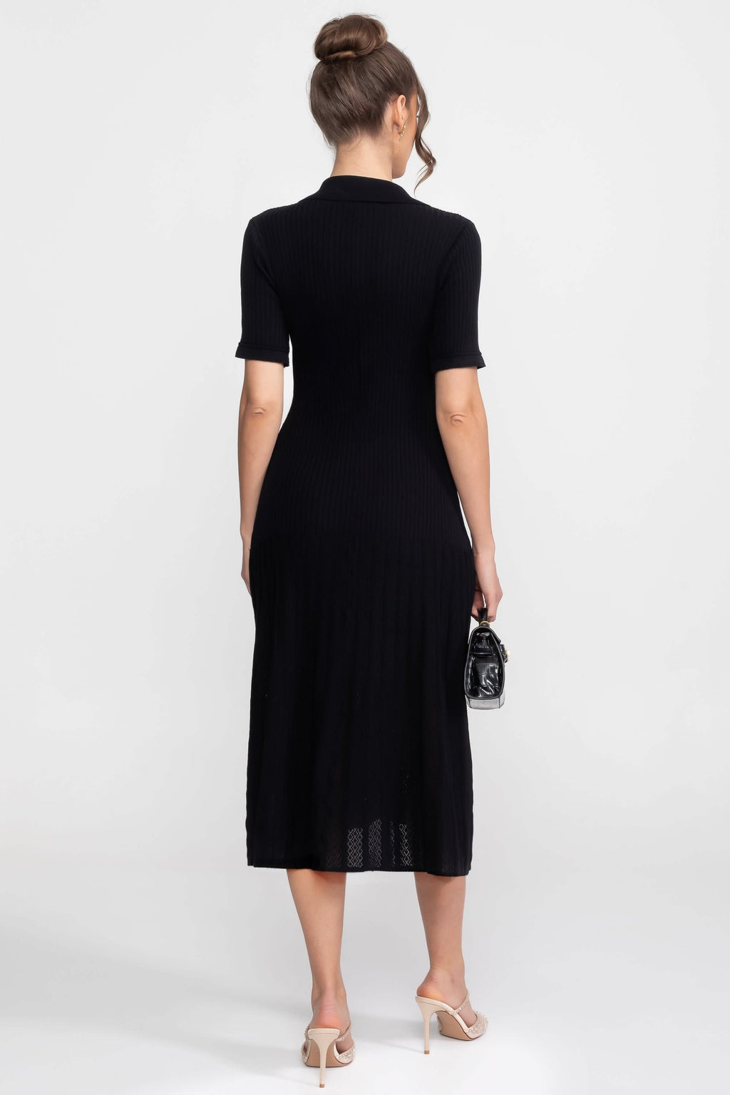 Women's Ribbed Cotton Blend Midi Dress | Sylvana_4