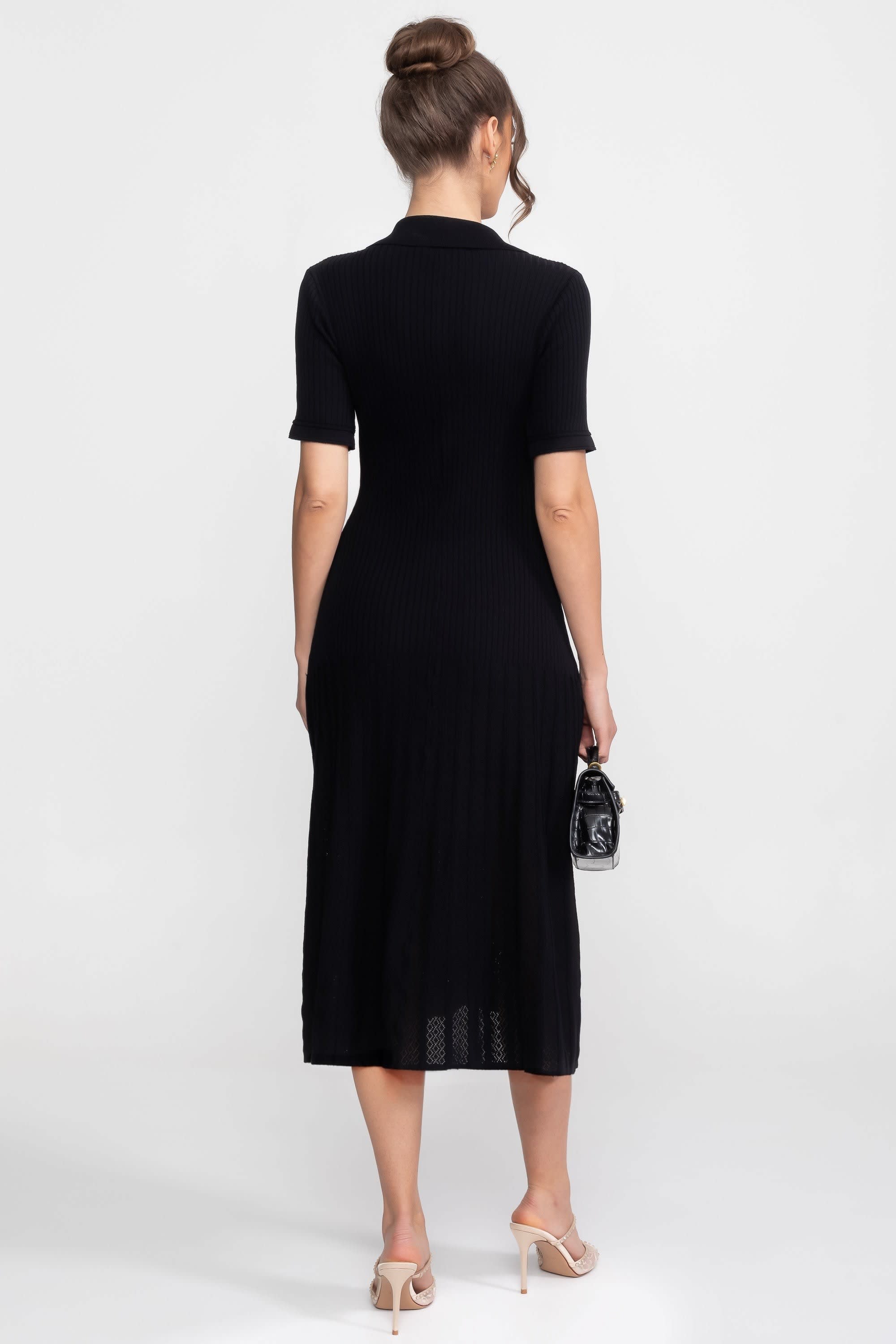 Women's Ribbed Cotton Blend Midi Dress | Sylvana_4