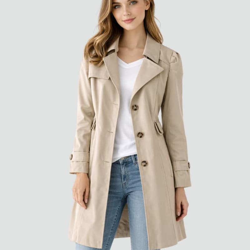 Women's Slim Fit Lightweight Trench Coat | Norah_1