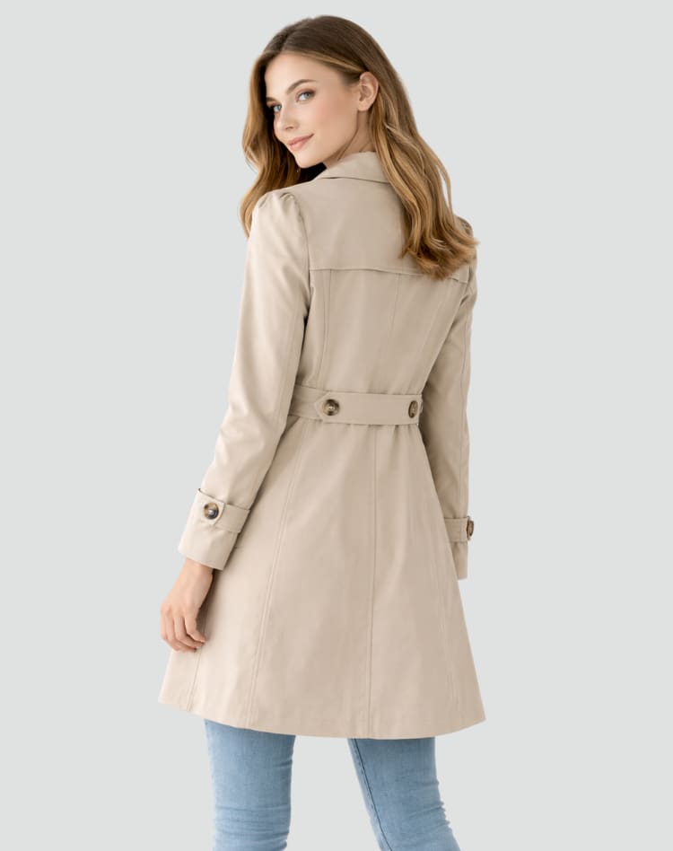 Women's Slim Fit Lightweight Trench Coat | Norah_2