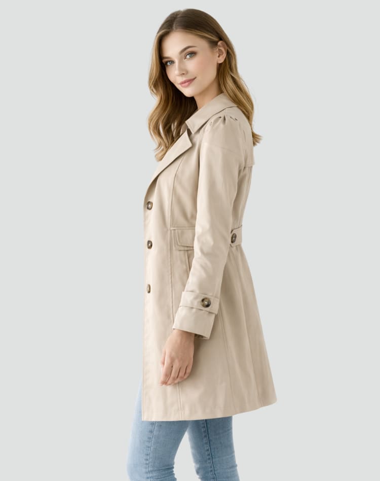 Women's Slim Fit Lightweight Trench Coat | Norah_3