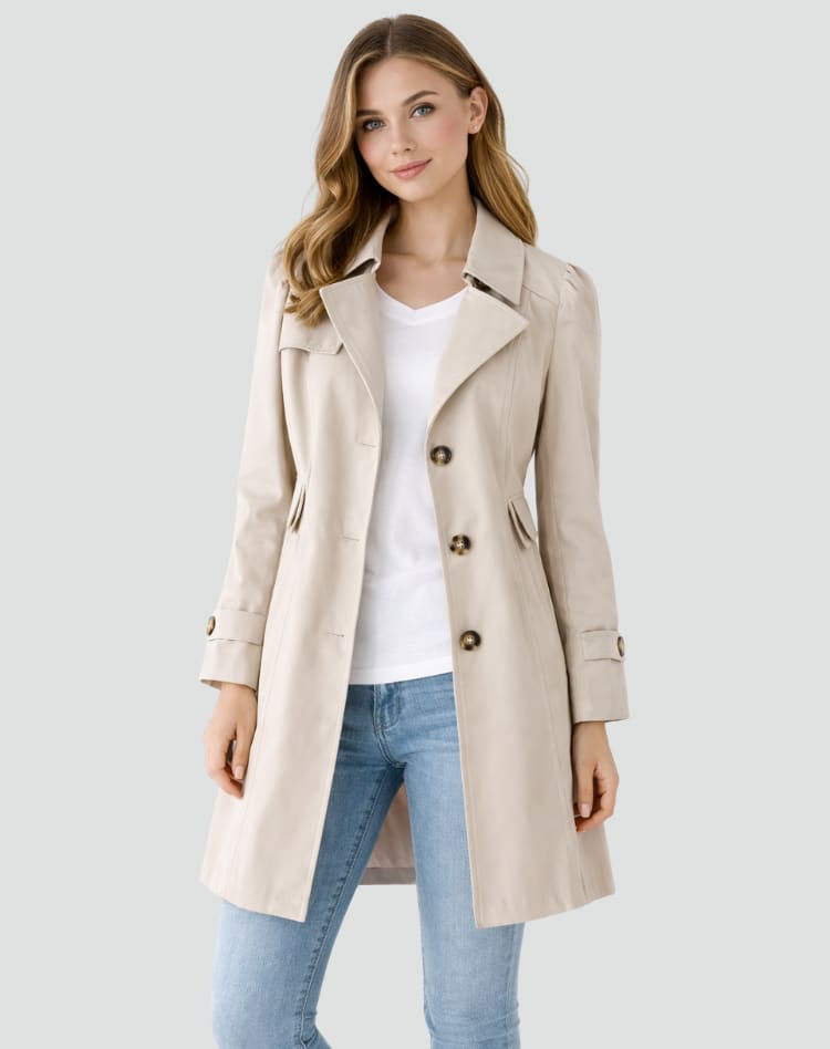 Women's Slim Fit Lightweight Trench Coat | Norah_5