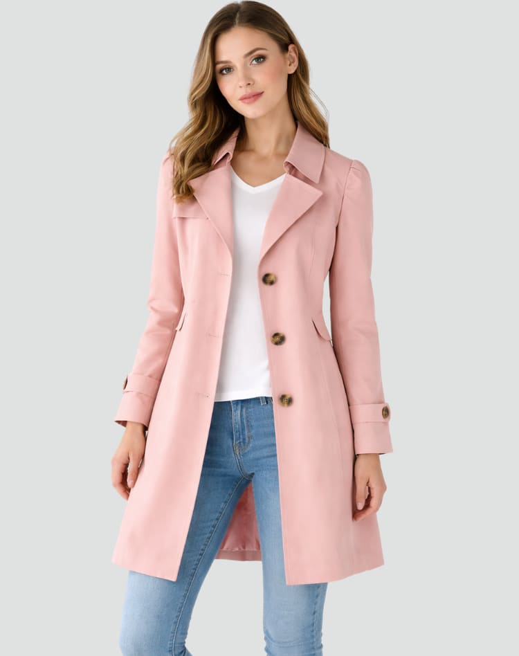 Women's Slim Fit Lightweight Trench Coat | Norah_6