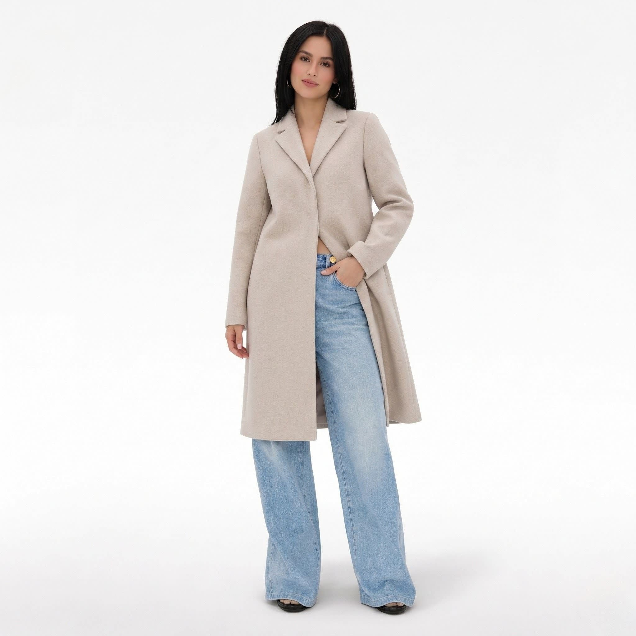 Women's Longline Wool Blend Coat | Ophelia_3