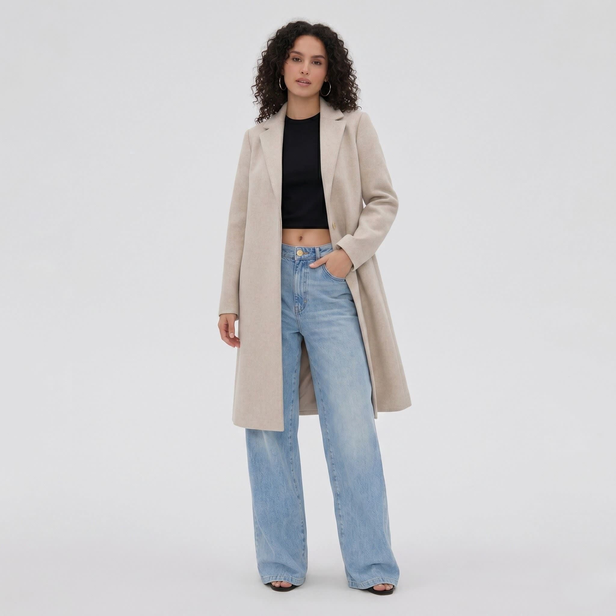 Women's Longline Wool Blend Coat | Ophelia_4
