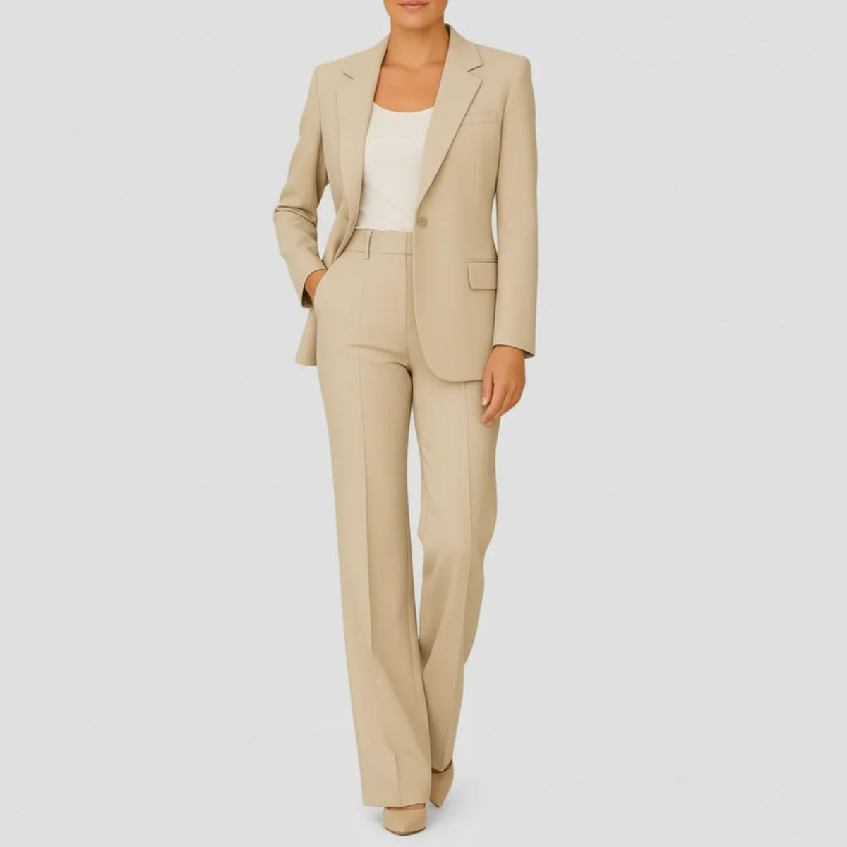 Women's Tailored Straight Leg Pants Suit | Greystoke_3