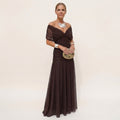 Women's V Neck Ruched Waist Maxi Dress | Lambourn_2