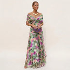 Women's V Neck Ruched Waist Maxi Dress | Lambourn_6