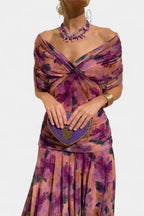 Women's V Neck Ruched Waist Maxi Dress | Lambourn_8