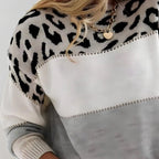 Women's Leopard Color Block Sweater | Meriel_2